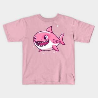 Cute Pink Shark Kids T-Shirt